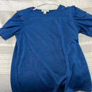 Nine West blue short sleeve blouse
